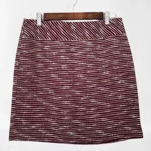 Ann Taylor LOFT Burgundy Print Texture A-Line Skirt, Size 4